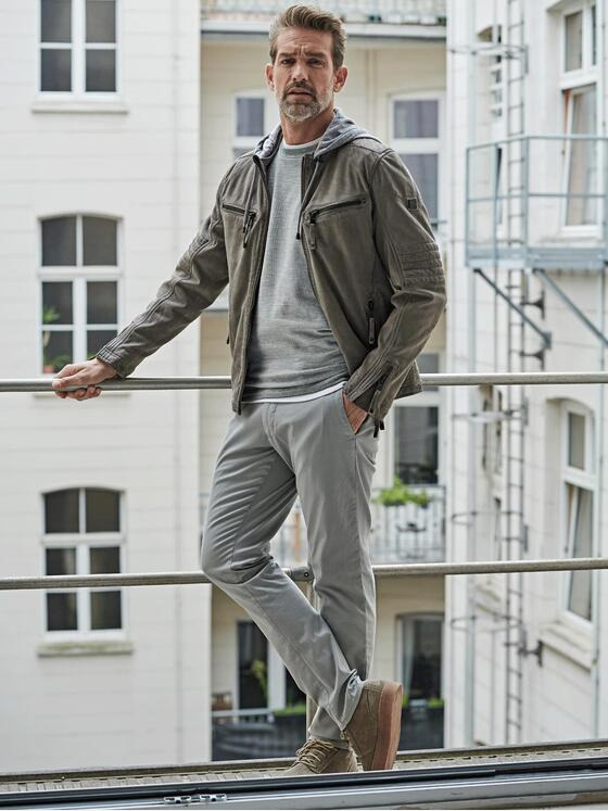 engbers Herren Lederjacke regular Grau 36180