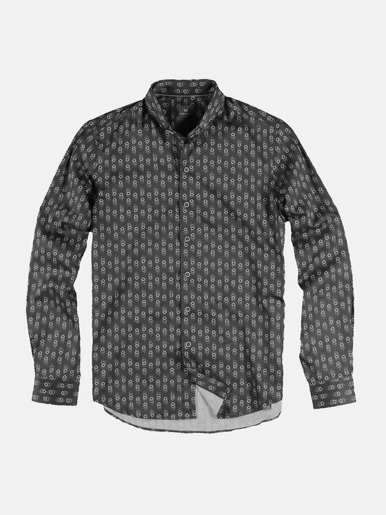 ENGBERS GERMANY Herren Langarm-Hemd dezent glänzend Anthrazit 31887