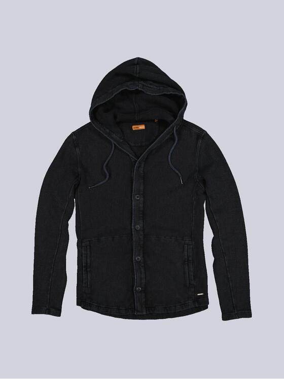 emilio adani Herren Sweatjacke mit Kapuze Schwarz 35237