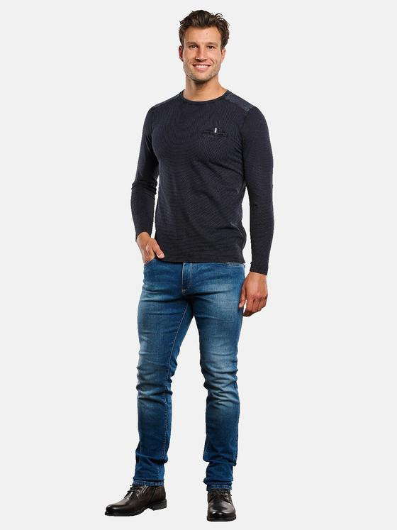 engbers Herren Langarm-Shirt strukturiert Saphirblau 33766