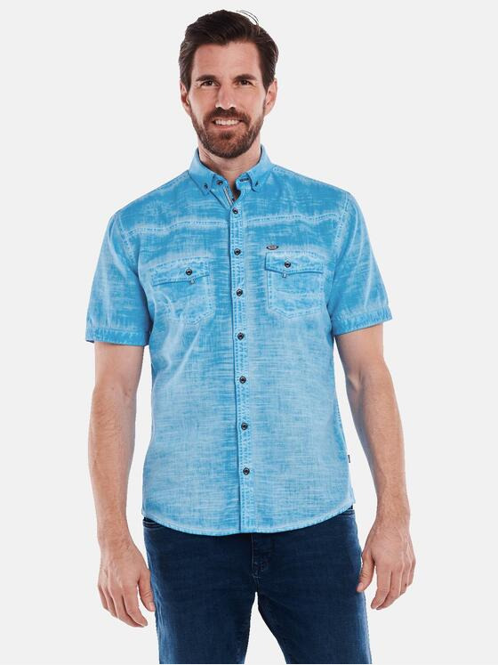 engbers Herren Kurzarm-Hemd regular Blau 35144