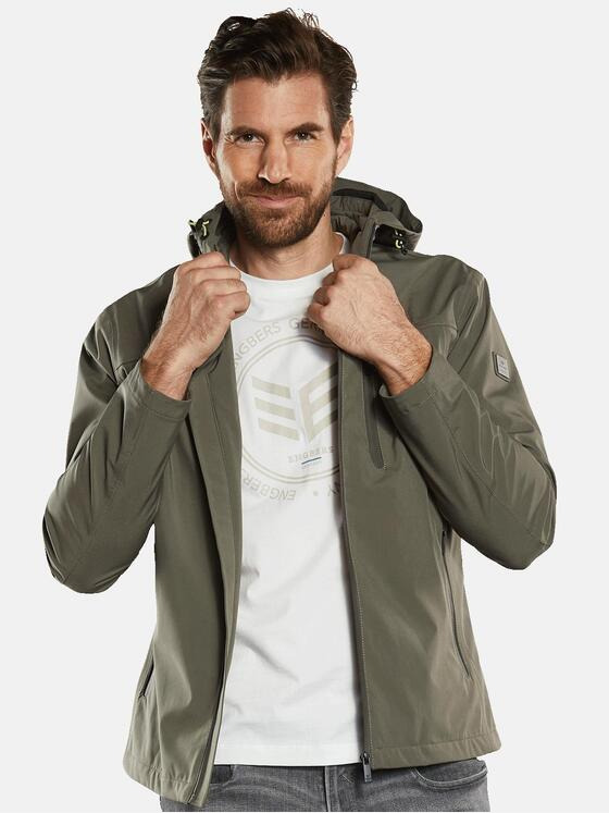 ENGBERS GERMANY Herren Funktionsjacke mit abnehmbarer Kapuze Grün 34492