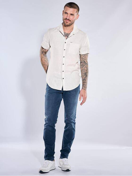 emilio adani Herren Hemd uni Beige 40675