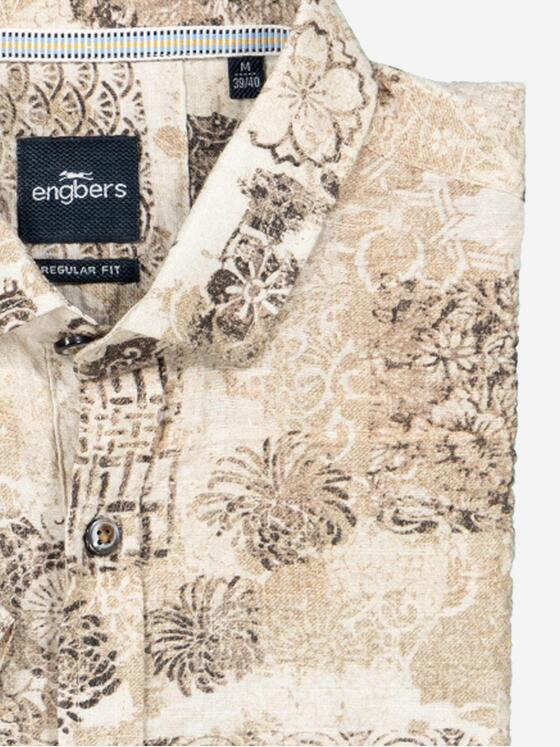 engbers Herren Kurzarm-Hemd regular Braun 36884