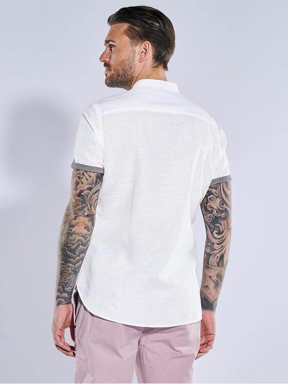 emilio adani Herren Kurzarm-Hemd uni Weiß 38894