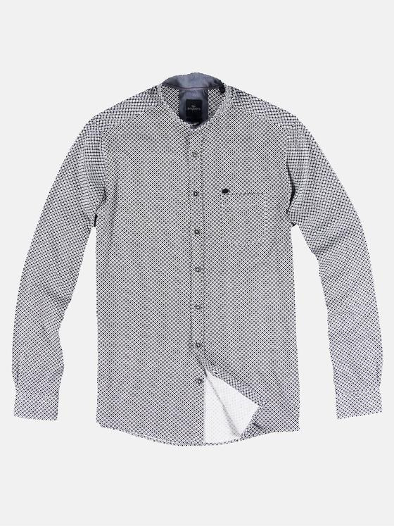 engbers Herren Langarm-Hemd mit All-Over-Print Saphirblau 31682