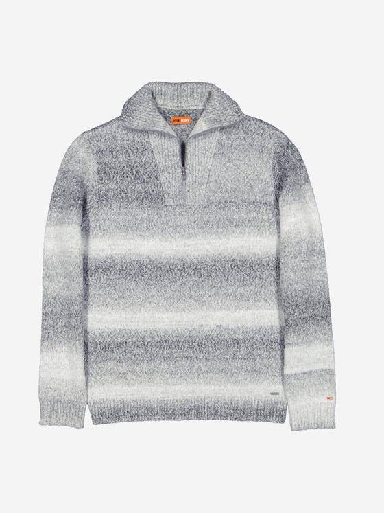 emilio adani Herren Pullover mit Troyerkragen Grau 37857