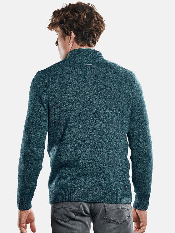 engbers Herren Troyer in moulinierter Optik. Petrolblau 30820