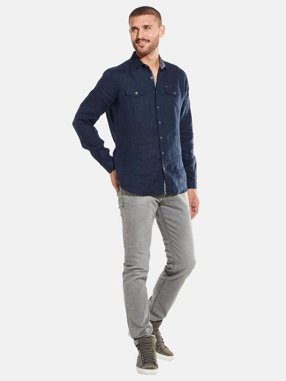 emilio adani Herren Hemd langarm uni Blau 31802