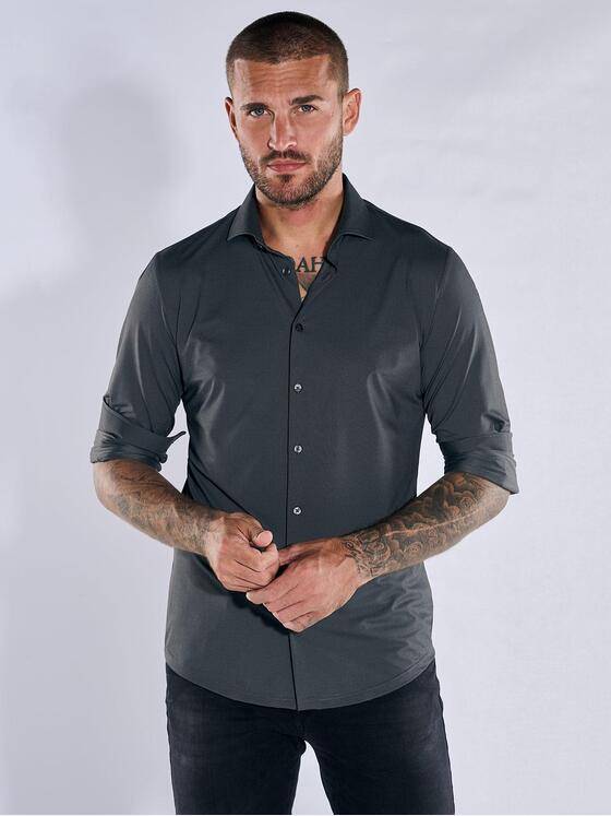 emilio adani Herren Funktions-Hemd langarm Grau 37996