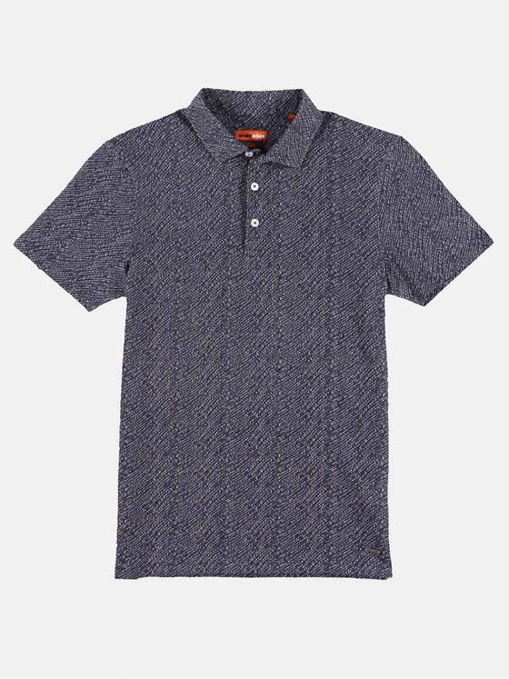 emilio adani Herren Poloshirt mit Jacquard-Struktur Blau 29886