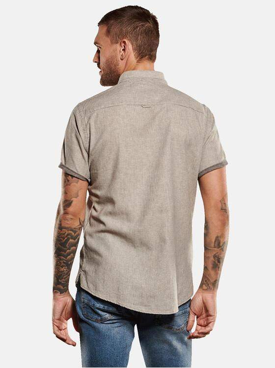 emilio adani Herren Kurzarm-Hemd gestreift Beige 34957