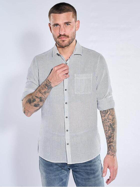 emilio adani Herren Hemd gemustert Brilliantblau 40952