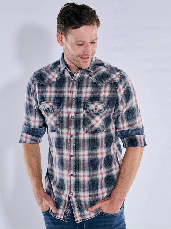 engbers Herren Langarm-Hemd gemustert Feuerrot 39635