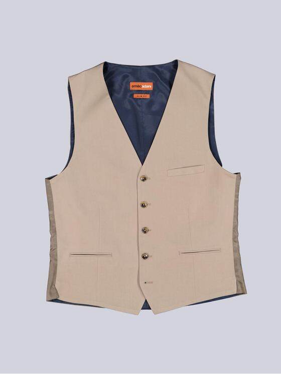 emilio adani Herren Anzug-Weste  slim fit Beige 38459