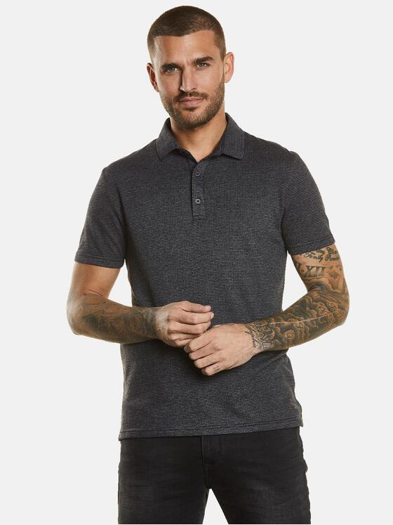 emilio adani Herren Polo-Shirt gemustert Grau 34724