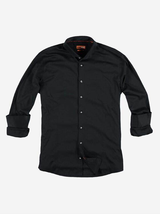 emilio adani Herren Jersey-Hemd Langarm Schwarz 38257