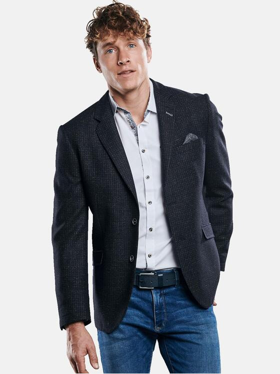 engbers Herren Sportives Materialmix-Sakko Saphirblau 30239