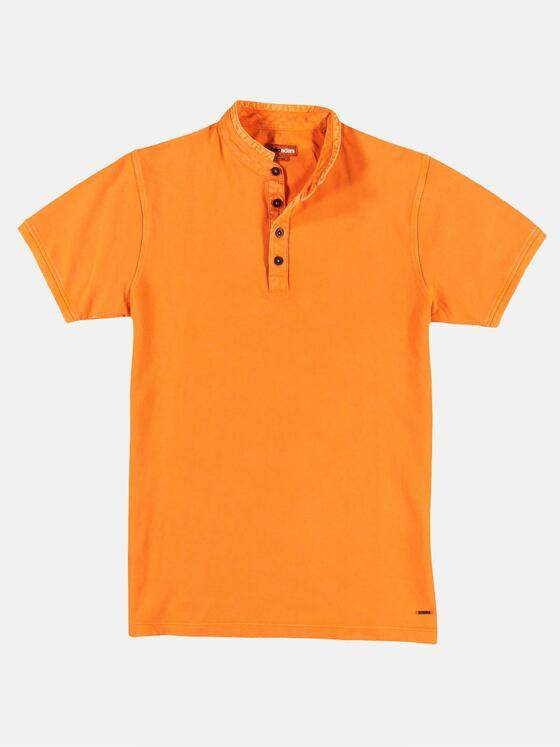 emilio adani Herren Sommerlich gefärbtes Poloshirt mit Stehkragen Orange 29676