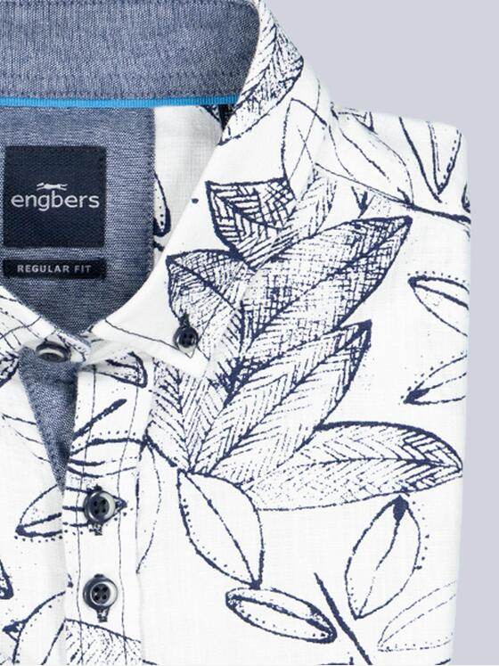 engbers Herren Kurzarm-Hemd gemustert Marineblau 38286