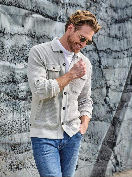 engbers Herren Overshirt regular Silbergrau 38303