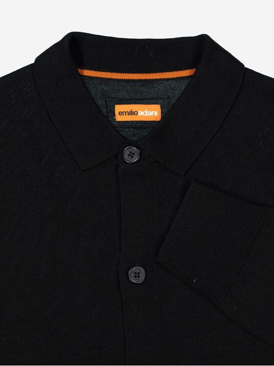 emilio adani Herren Strickjacke uni Schwarz 37399