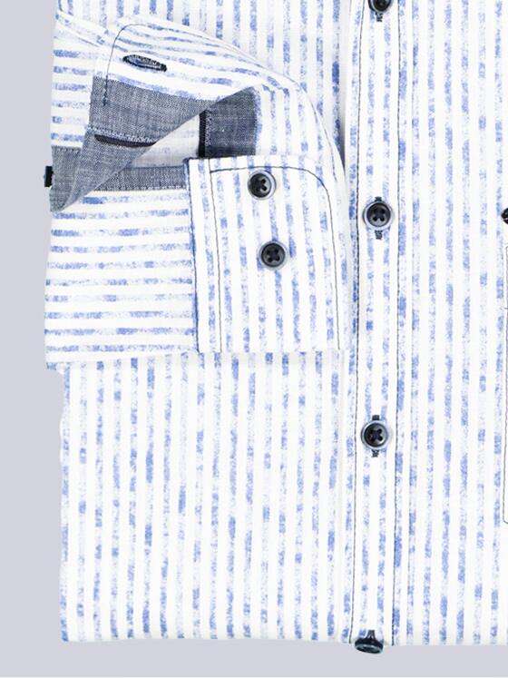 engbers Herren Langarm-Hemd gemustert Mittelblau 38773