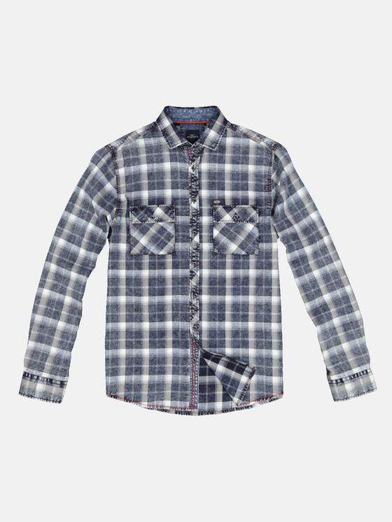 engbers Herren Langarm-Hemd kariert Indigoblau 33468