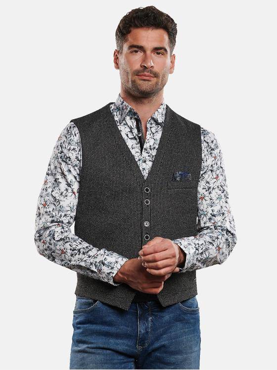 engbers Herren Sakko-Weste gemustert Grau 32405