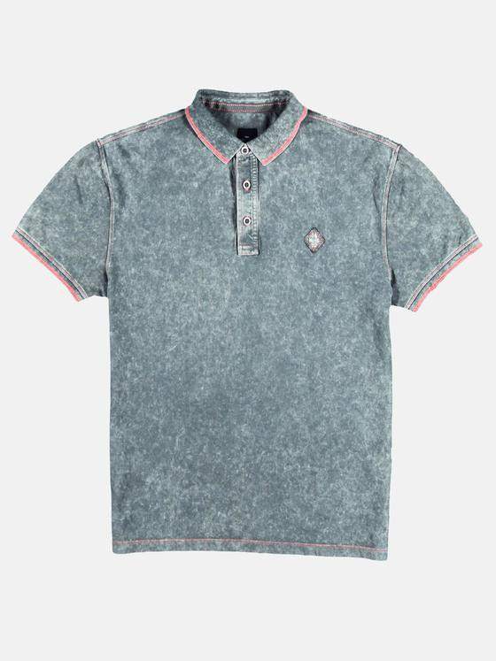 engbers Herren Sportives Poloshirt mit Neon-Details Silbergrau 29228