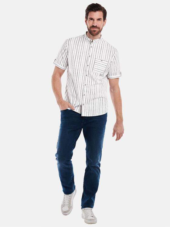 engbers Herren Kurzarm-Hemd gestreift Braunbeige 34943