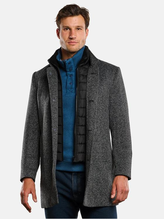 engbers Herren Mantel mit heraustrennbarem Inlet Kieselgrau 33592