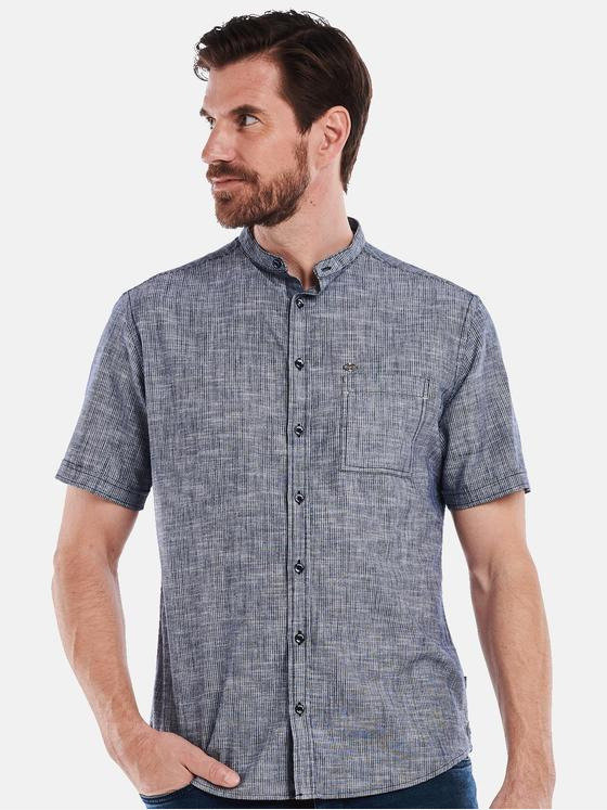 engbers Herren Kurzarm-Hemd uni Blau 34970