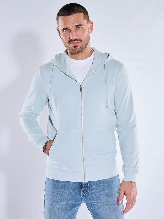 emilio adani Herren Sweatjacke Kapuze Hellblau 40531