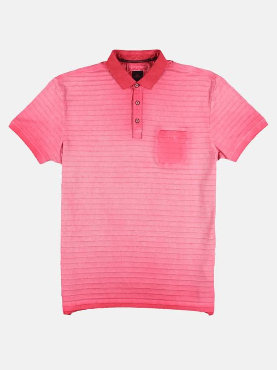 engbers Herren Poloshirt mit innovativen Strukturstreifen Lachsrot 29729