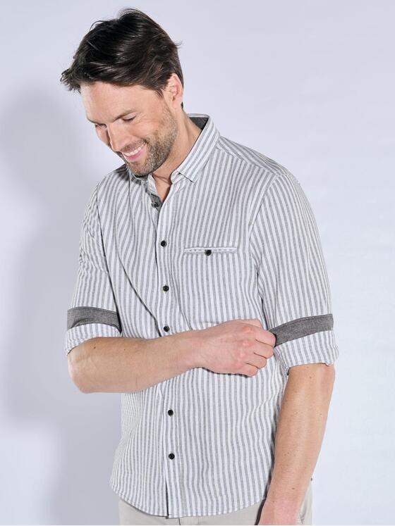 engbers Herren Langarm-Hemd gestreift Oliv 38292