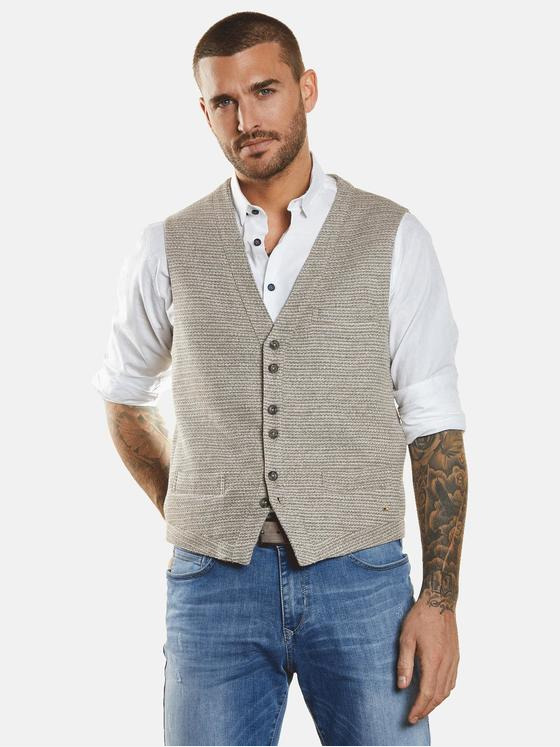 emilio adani Herren Sakko-Weste strukturiert Beige 34322