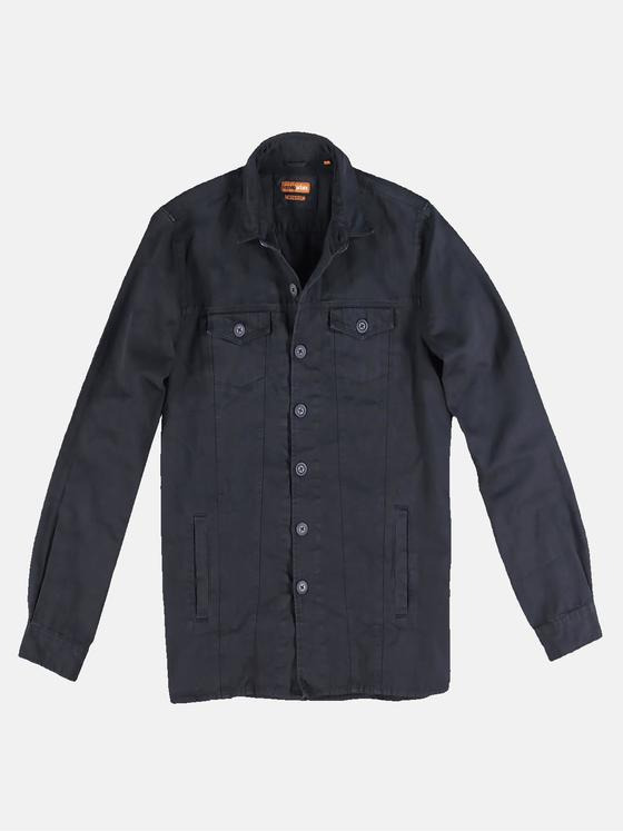 emilio adani Herren Overshirt in Canvas-Qualität Blau 31152