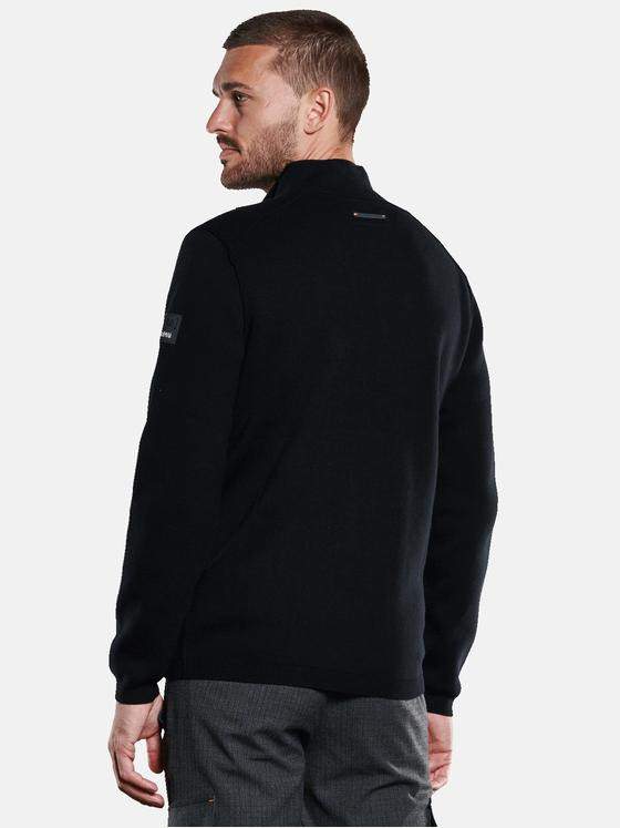 emilio adani Herren Strickjacke strukturiert Schwarz 33818