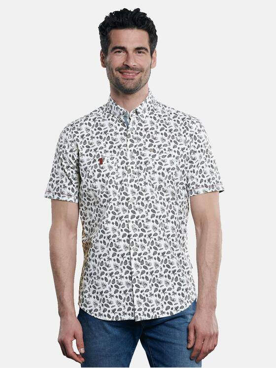 engbers Herren Kurzarm-Hemd gemustert Saphirblau 30781