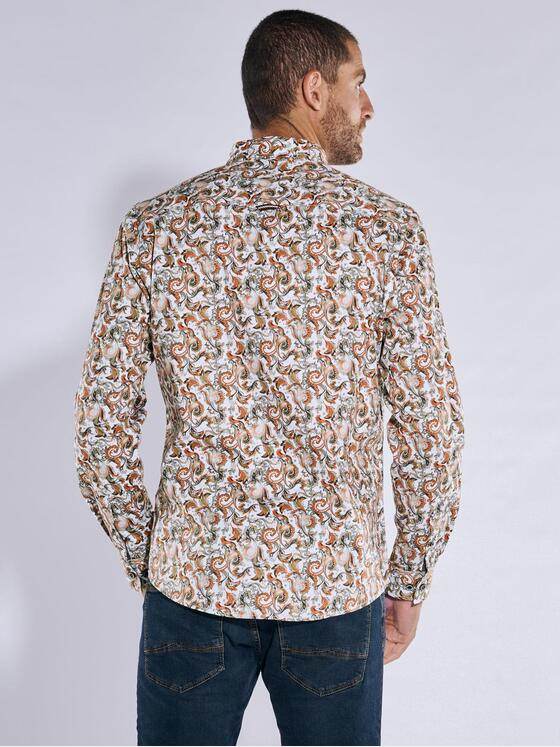 engbers Herren Langarm-Hemd gemustert Orange 37570