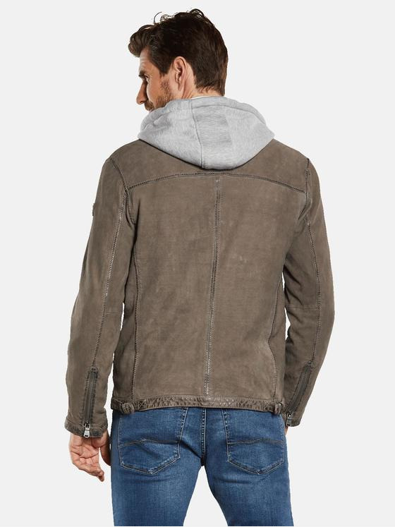 engbers Herren Lederjacke mit abnehmbarer Kapuze Beige 34212