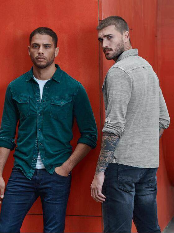 emilio adani Herren Polo-Shirt langarm Grau 32294