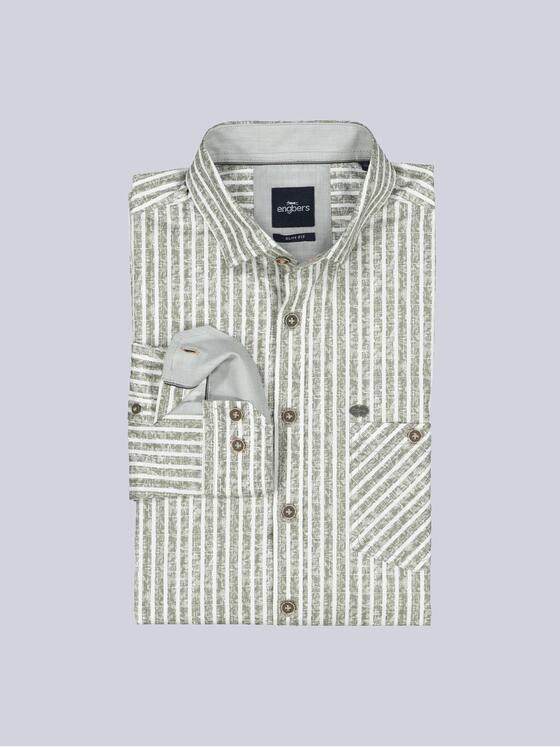 engbers Herren Langarm-Hemd slim fit Grün 36877