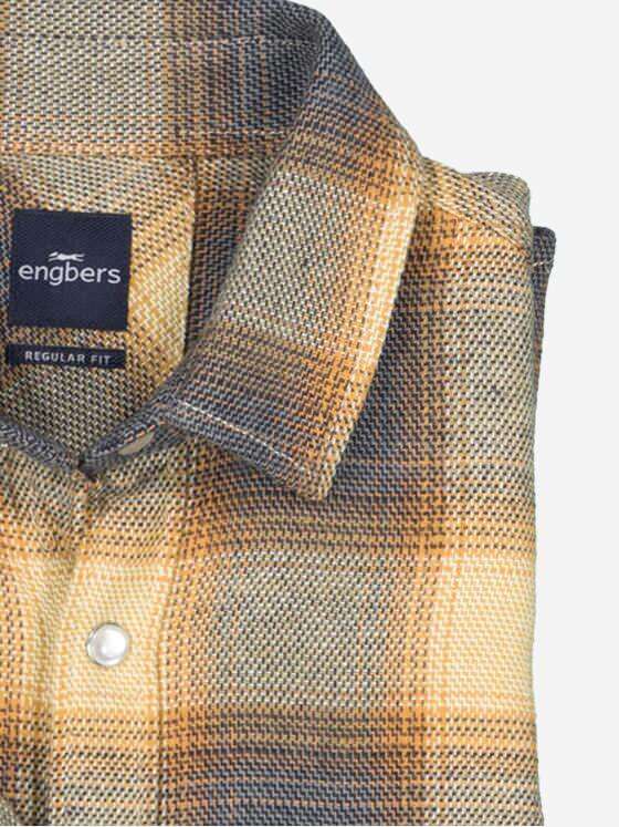 engbers Herren Langarm-Hemd kariert Safrangelb 37585