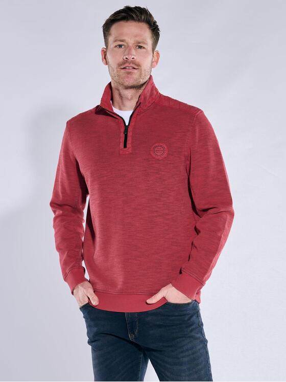 engbers Herren Sweatshirt mit Troyerkragen Rot 38054