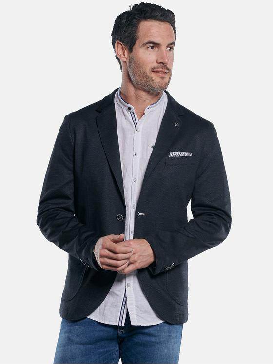 engbers Herren Freizeit-Sakko mit dezenter Musterung Schwarz 30002