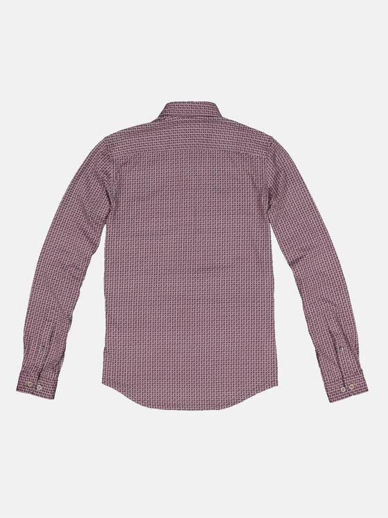 emilio adani Herren Langarm-Hemd mit All-Over-Print Rot 33341