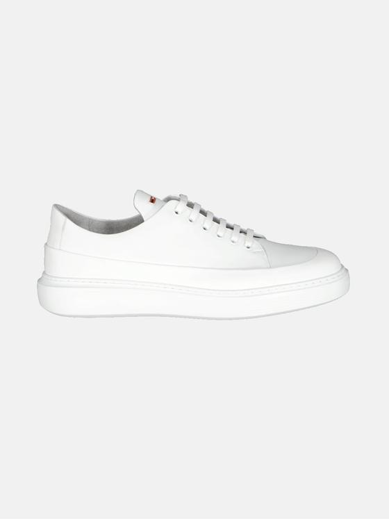 emilio adani Herren Sneaker aus Leder Weiß 32656