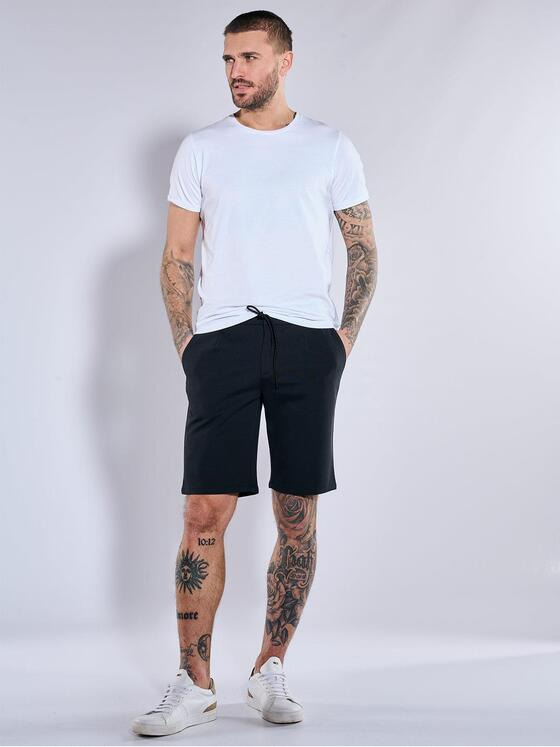 emilio adani Herren Chino-Bermuda slim fit Schwarz 37049